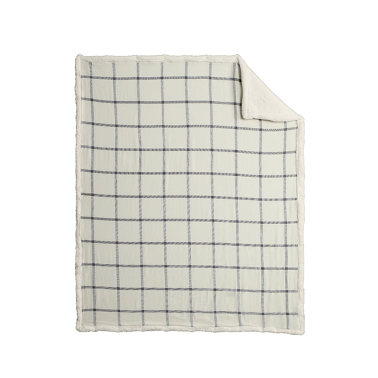 Flannel Sherpa Blanket w/ Leatherette Patch