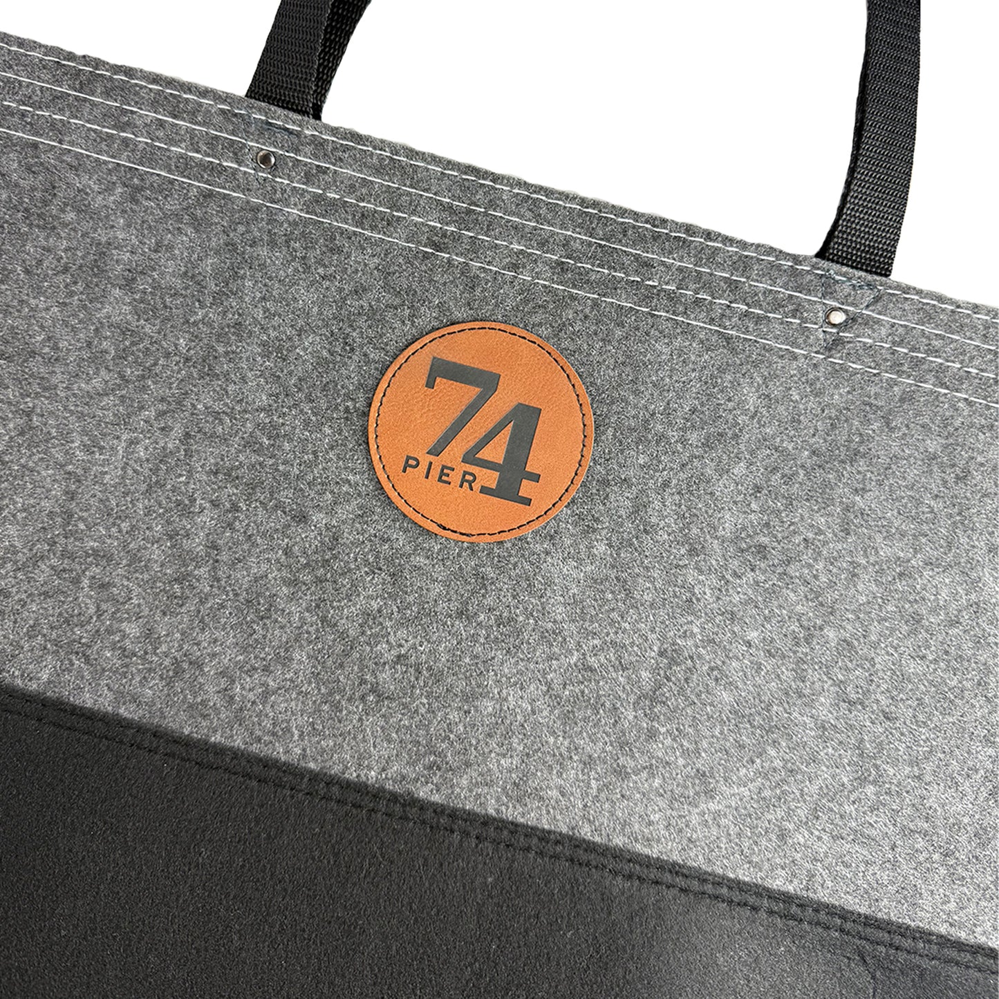 Large Felt Tote w/ Leatherette Patch
