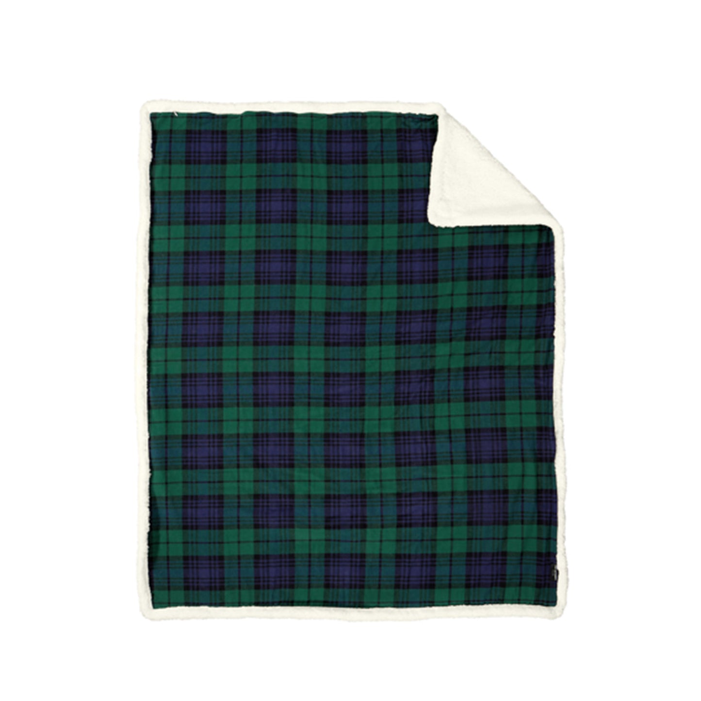Flannel Sherpa Blanket w/ Leatherette Patch