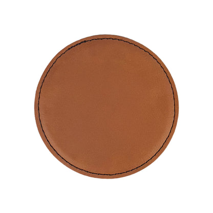 4in Round Leatherette Coaster