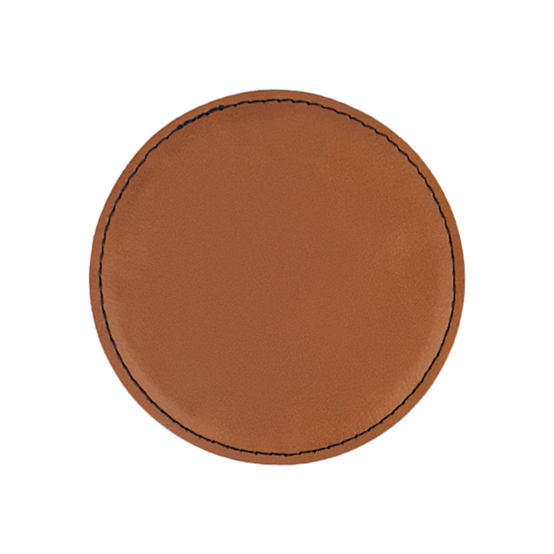 4in Round Leatherette Coaster