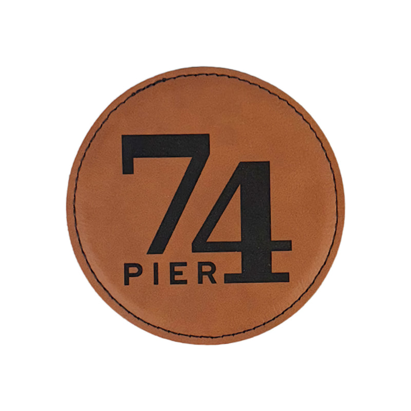 4in Round Leatherette Coaster