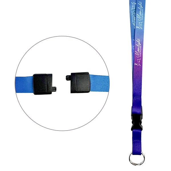 1/2" Full Color Sublimated Detachable Lanyard w/ Split Ring & Back Breakaway