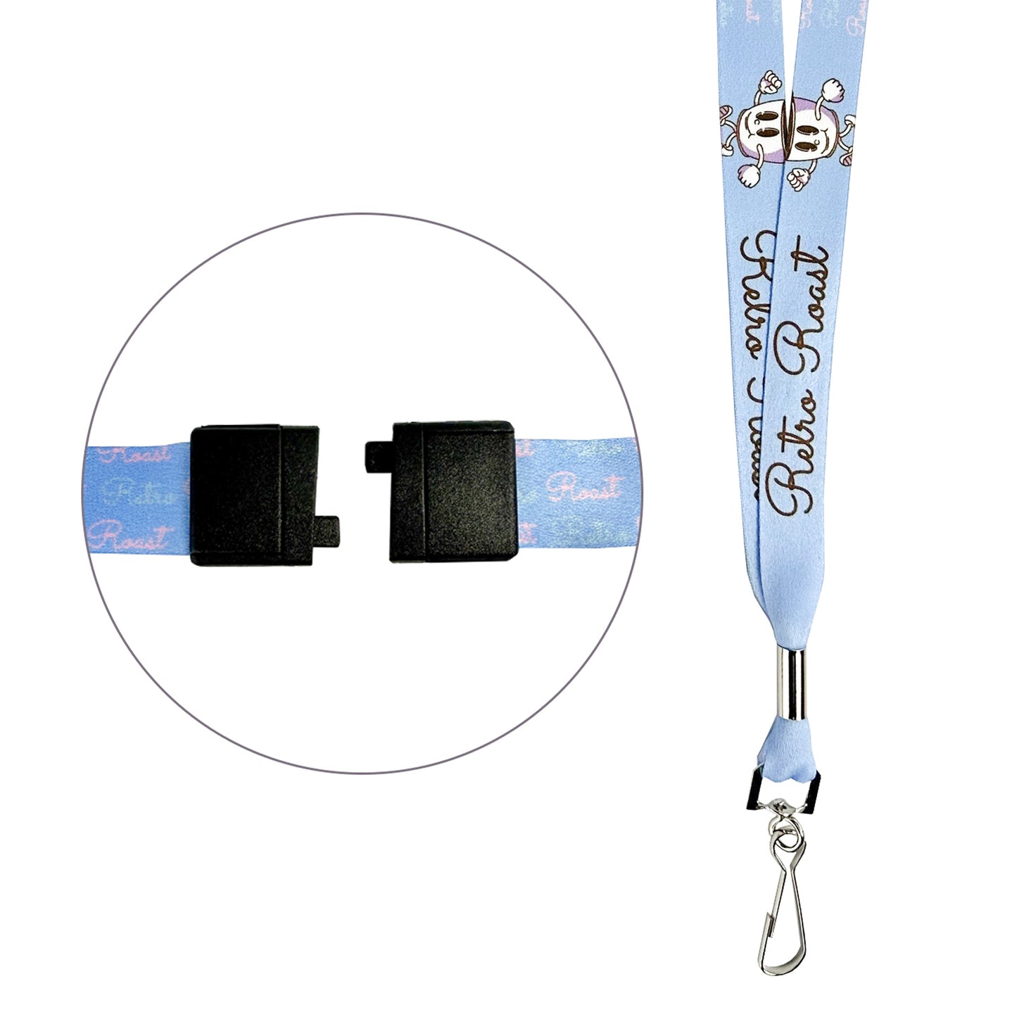 3/4" Full Color Sublimated Lanyard w/ Swivel Snap & Back Breakaway