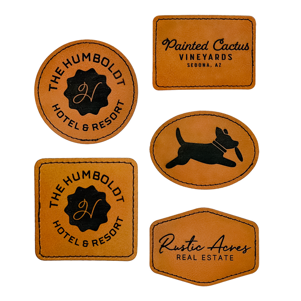 Laser-Engraved Leatherette Iron-On Patch