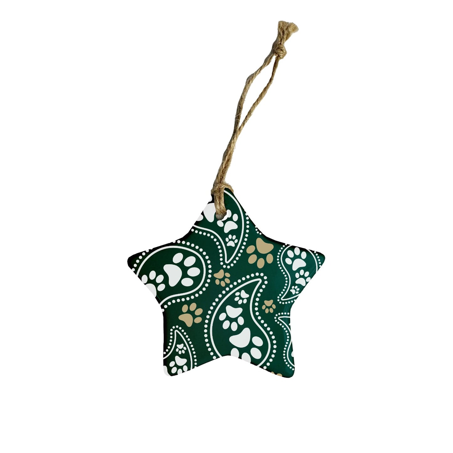 Star Shaped Sublimated Ceramic Ornament - Two Sided Imprint