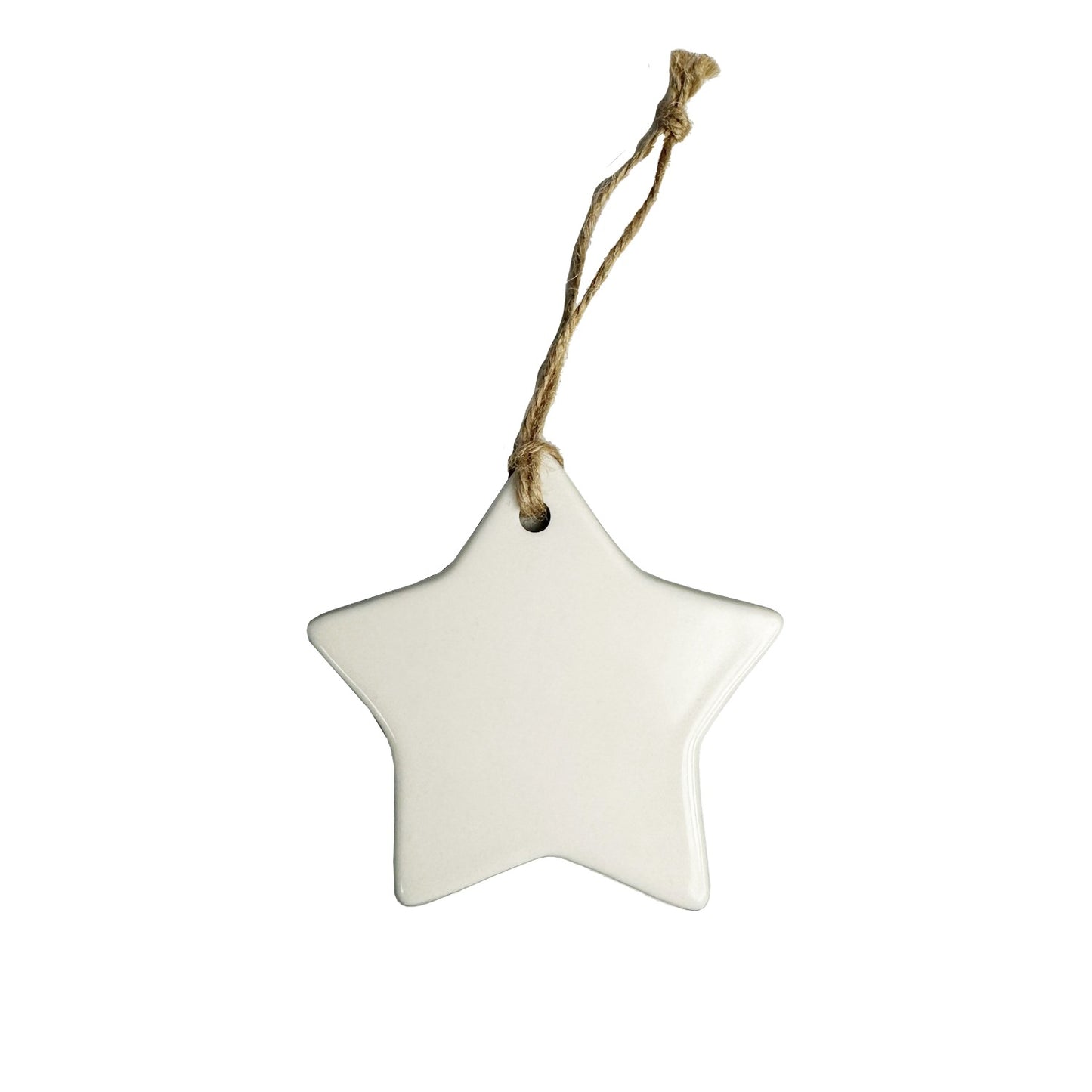 Star Shaped Sublimated Ceramic Ornament - Two Sided Imprint