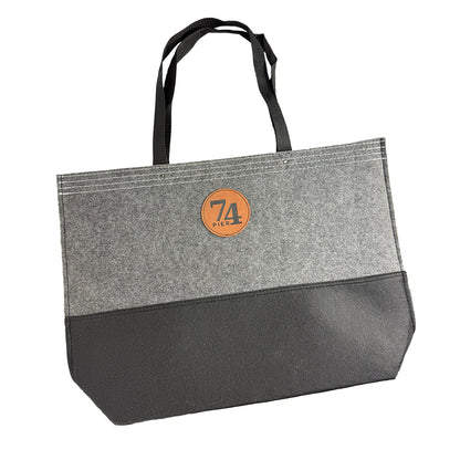 Large Felt Tote w/ Leatherette Patch