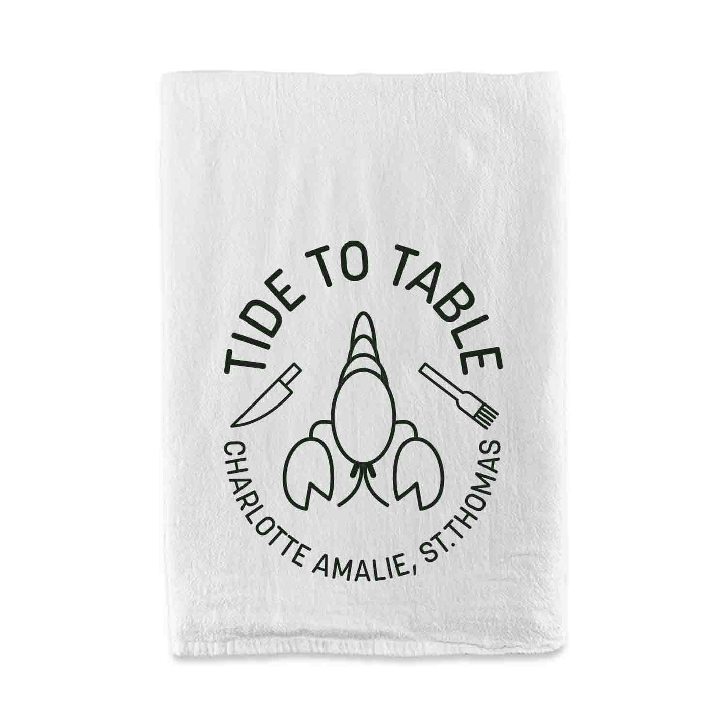 Cotton Tea Towel - Screen-Printed Imprint