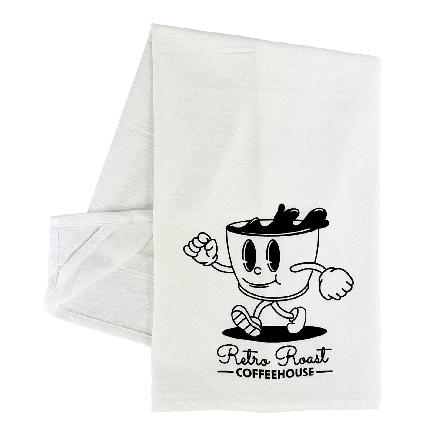 Cotton Rectangle Tea Towel with Hanging Loop - Screen-Printed Imprint